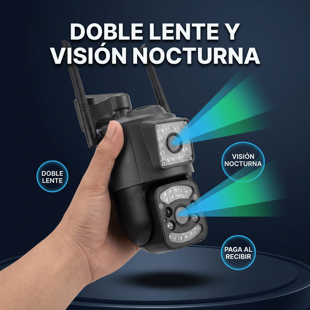 Cámara Inteligente de Seguridad Dual Lens - Monitorea tu hogar desde tu teléfono